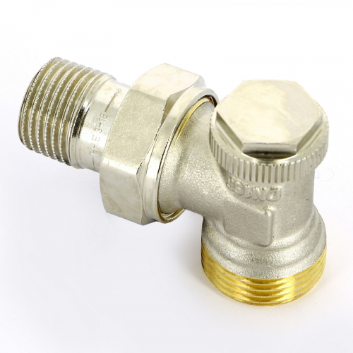 Вентиль на обратную подводку DN 15, G ¾ НР x R ½ НР, PN 10, угловой