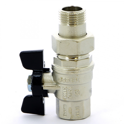 Кран шаровой НВ с разъемным соединением OREGON бабочка BUGATTI 1/2