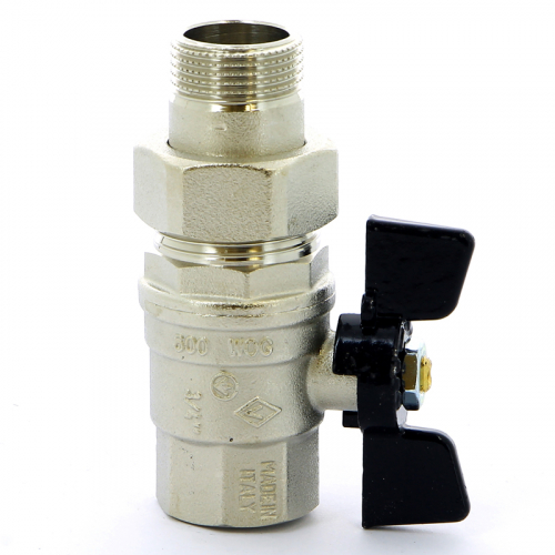 Кран шаровой НВ с разъемным соединением OREGON бабочка BUGATTI 3/4