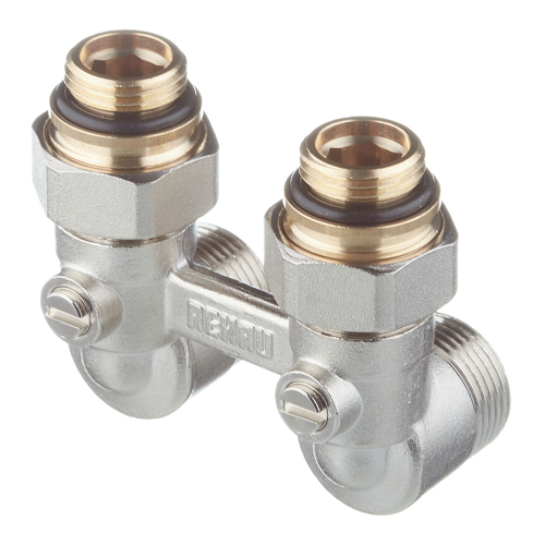 12407371001 REHAU Блок шаровых кранов с соединительным ниппелем угловой