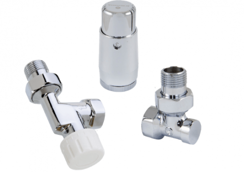 Комплект Schlosser DN15 GZ1/2 x GW1/2 аксиальный с термостатом Мини M30x1,5 цвет Хром (602200127)