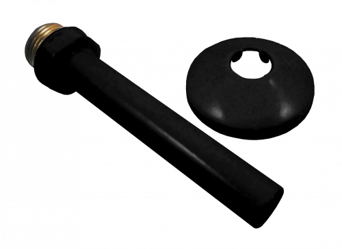 Соединительная трубка с розеткой 15*1-G1/2,длина 110 мм,розетка d-50мм, Черная (603000067 Ral 9005)