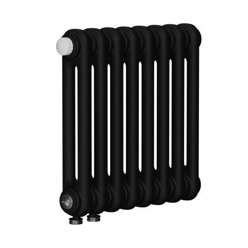 Радиатор 2-х трубчатый RIFAR TUBOG VENTIL 2062-5 сек. подключение нижнее одностороннее с термоклапаном (DV1), цвет:  черный AN - Антрацит (матовый)