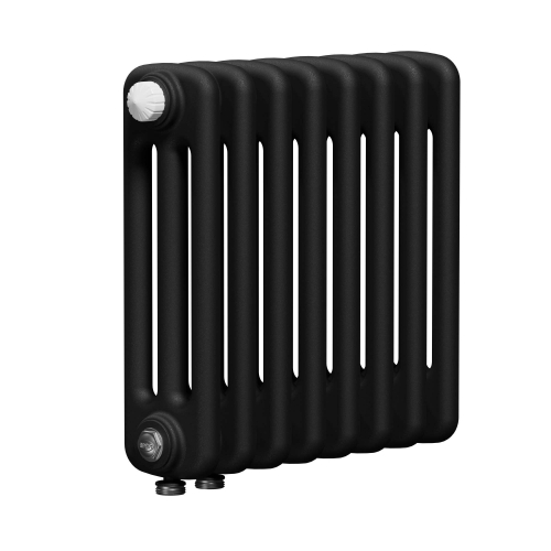 Радиатор 3-х трубчатый RIFAR TUBOG VENTIL 3042-5 сек. подключение нижнее одностороннее с термоклапаном (DV1), цвет:  черный AN - Антрацит (матовый)