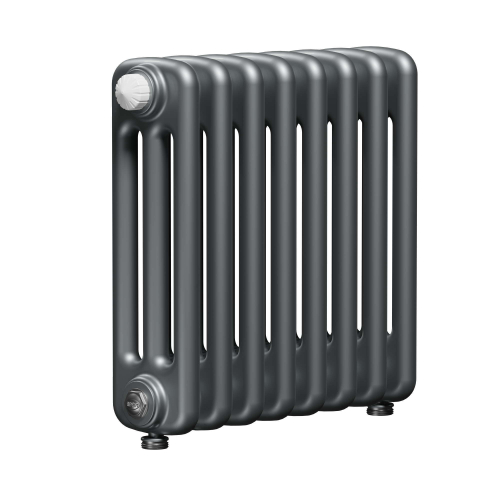 Радиатор 3-х трубчатый RIFAR TUBOG VENTIL 3057-48 сек. подключение нижнее разностороннее с термоклапаном (DV2), цвет:  серый TI - Титан (матовый)