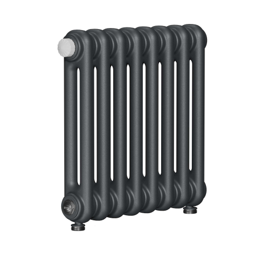 Радиатор 2-х трубчатый RIFAR TUBOG VENTIL 2062-50 сек. подключение нижнее разностороннее с термоклапаном (DV2), цвет:  серый TI - Титан (матовый)