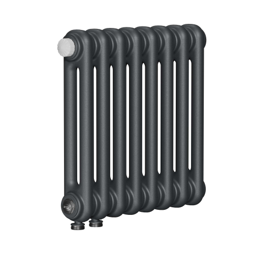 Радиатор 2-х трубчатый RIFAR TUBOG VENTIL 2062-5 сек. подключение нижнее одностороннее с термоклапаном (DV1), цвет:  серый TI - Титан (матовый)