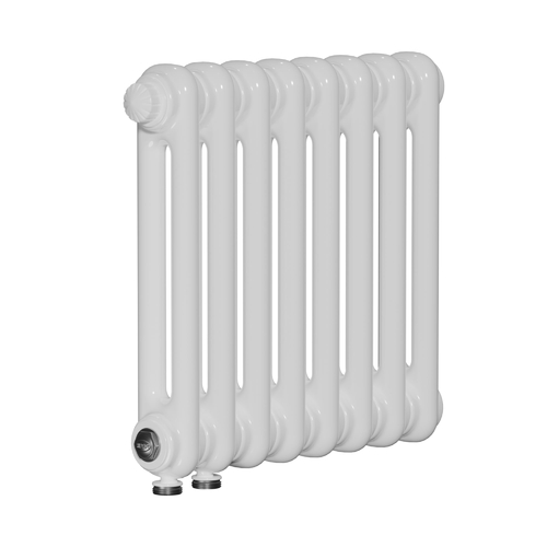 Радиатор 2-х трубчатый RIFAR TUBOG VENTIL 2062-5 сек. подключение нижнее одностороннее с термоклапаном (DV1), цвет:  белый (глянцевый)