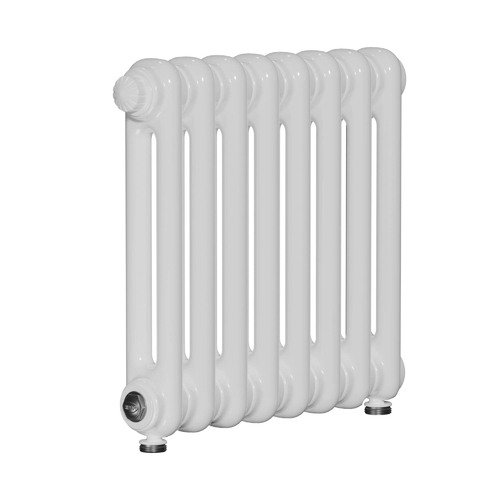 Радиатор 2-х трубчатый RIFAR TUBOG VENTIL 2018-6 сек. подключение нижнее разностороннее с термоклапаном (DV2), цвет:  белый (глянцевый)