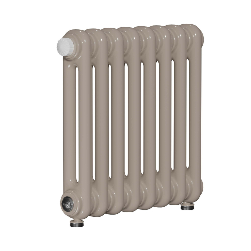 Радиатор 2-х трубчатый RIFAR TUBOG VENTIL 2062-50 сек. подключение нижнее разностороннее с термоклапаном (DV2), цвет: светлая слоновая кость IV — Айвори