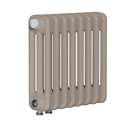 Радиатор 3-х трубчатый RIFAR TUBOG VENTIL 3042-5 сек. подключение нижнее одностороннее с термоклапаном (DV1), цвет: светлая слоновая кость IV — Айвори