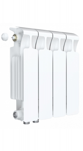 Биметаллический радиатор RIFAR MONOLIT VENTIL RMV350-12 сек. подключение нижнее правое (нпп), цвет:  белый (глянцевый)