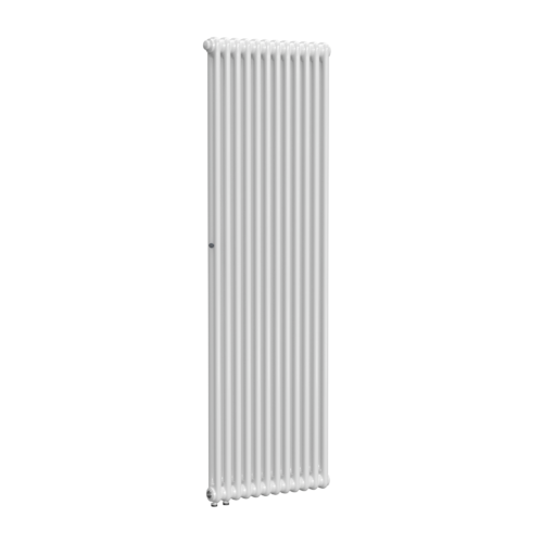 Вертикальный радиатор 2-х трубчатый RIFAR TUBOG VENTIL 2180-12 сек. подключение нижнее одностороннее с термоклапаном (DV1), цвет:  белый (глянцевый)
