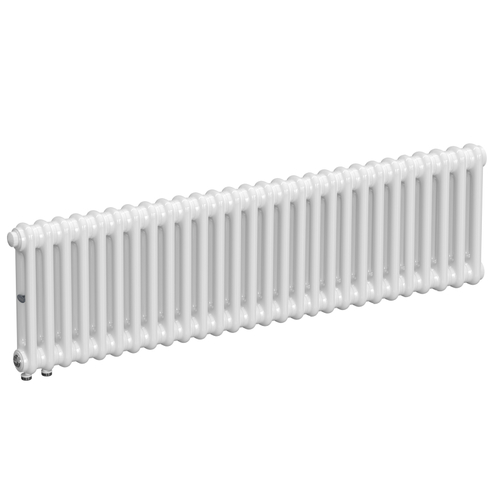 Радиатор 2-х трубчатый RIFAR TUBOG VENTIL 2037-28 сек. подключение нижнее одностороннее с термоклапаном (DV1), цвет:  белый (глянцевый)
