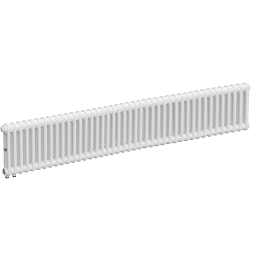 Радиатор 2-х трубчатый RIFAR TUBOG VENTIL 2037-42 сек. подключение нижнее одностороннее с термоклапаном (DV1), цвет:  белый (глянцевый)