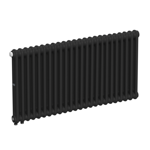 Радиатор 2-х трубчатый RIFAR TUBOG VENTIL 2057-24 сек. подключение нижнее одностороннее с термоклапаном (DV1), цвет:  черный AN - Антрацит (матовый)