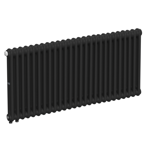 Радиатор 2-х трубчатый RIFAR TUBOG VENTIL 2057-26 сек. подключение нижнее одностороннее с термоклапаном (DV1), цвет:  черный AN - Антрацит (матовый)
