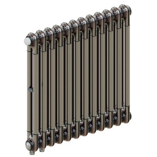 Радиатор 2-х трубчатый RIFAR TUBOG VENTIL 2057-12 сек. подключение нижнее одностороннее с термоклапаном (DV1), цвет:  технолак TL