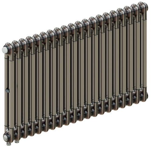 Радиатор 2-х трубчатый RIFAR TUBOG VENTIL 2057-20 сек. подключение нижнее одностороннее с термоклапаном (DV1), цвет: технолак TL