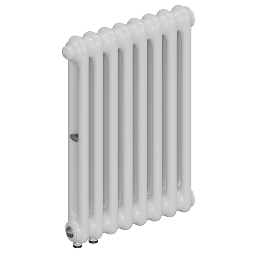 Радиатор 2-х трубчатый RIFAR TUBOG VENTIL 2057-8 сек. подключение нижнее одностороннее с термоклапаном (DV1), цвет:  белый (глянцевый)