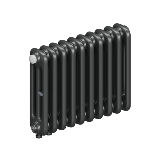 Радиатор 3-х трубчатый RIFAR TUBOG VENTIL 3037-10 сек. подключение нижнее одностороннее с термоклапаном (DV1), цвет:  серый TI - Титан (матовый)