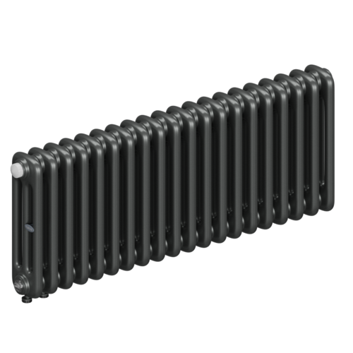 Радиатор 3-х трубчатый RIFAR TUBOG VENTIL 3037-20 сек. подключение нижнее одностороннее с термоклапаном (DV1), цвет:  серый TI - Титан (матовый)