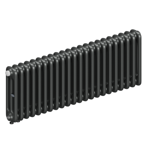 Радиатор 3-х трубчатый RIFAR TUBOG VENTIL 3037-22 сек. подключение нижнее одностороннее с термоклапаном (DV1), цвет:  серый TI - Титан (матовый)