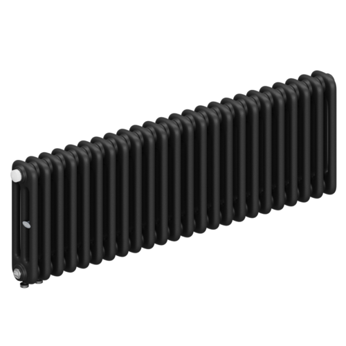 Радиатор 3-х трубчатый RIFAR TUBOG VENTIL 3037-24 сек. подключение нижнее одностороннее с термоклапаном (DV1), цвет:  черный AN - Антрацит (матовый)