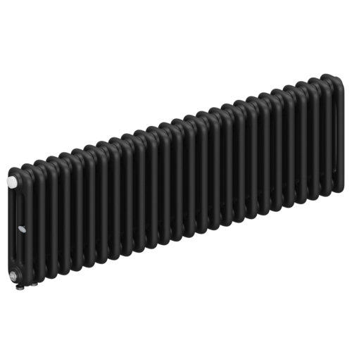 Радиатор 3-х трубчатый RIFAR TUBOG VENTIL 3037-26 сек. подключение нижнее одностороннее с термоклапаном (DV1), цвет:  черный AN - Антрацит (матовый)