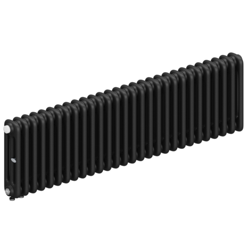 Радиатор 3-х трубчатый RIFAR TUBOG VENTIL 3037-28 сек. подключение нижнее одностороннее с термоклапаном (DV1), цвет:  черный AN - Антрацит (матовый)