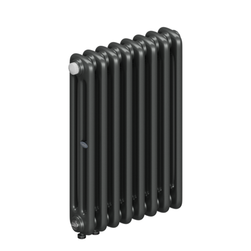 Радиатор 3-х трубчатый RIFAR TUBOG VENTIL 3057-8 сек. подключение нижнее одностороннее с термоклапаном (DV1), цвет:  серый TI - Титан (матовый)