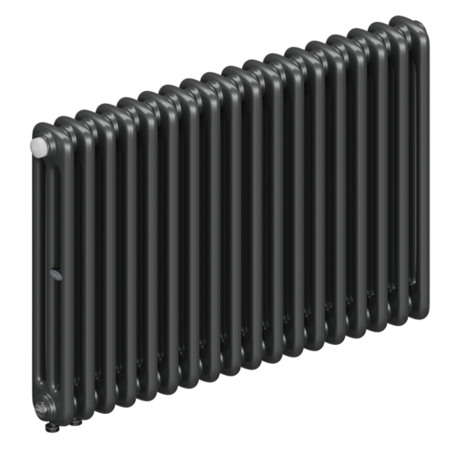 Радиатор 3-х трубчатый RIFAR TUBOG VENTIL 3057-18 сек. подключение нижнее одностороннее с термоклапаном (DV1), цвет:  серый TI - Титан (матовый)