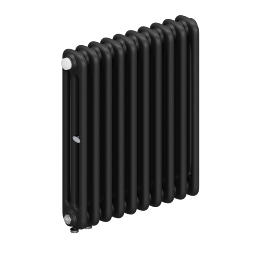 Радиатор 3-х трубчатый RIFAR TUBOG VENTIL 3057-10 сек. подключение нижнее одностороннее с термоклапаном (DV1), цвет:  черный AN - Антрацит (матовый)