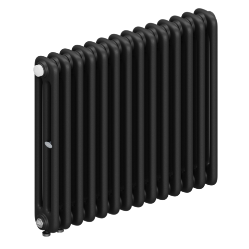 Радиатор 3-х трубчатый RIFAR TUBOG VENTIL 3057-14 сек. подключение нижнее одностороннее с термоклапаном (DV1), цвет:  черный AN - Антрацит (матовый)