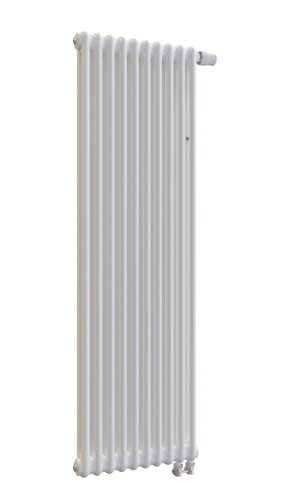 Вертикальный радиатор 2-х трубчатый RIFAR TUBOG VENTIL 2150-10 сек. подключение нижнее одностороннее с термоклапаном (DV1), цвет:  белый (глянцевый)